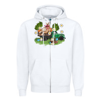 White easter truck with bunny Zipper Hoodie - AdoDesignShop