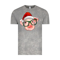 Cloud Rock christmas pig with santa claus hat Vintage Tee - RanaPortraitStore