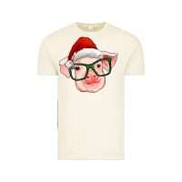 Vintage Arctic christmas pig with santa claus hat Vintage Tee - RanaPortraitStore