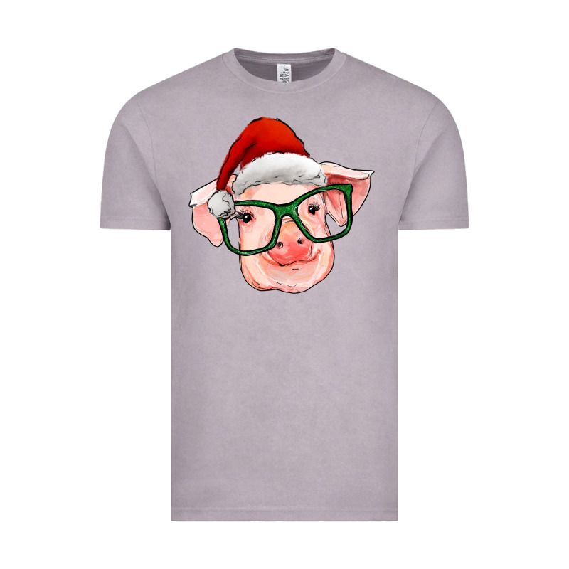 Christmas Pig With Santa Claus Hat Vintage Tee by RanaPortraitStore | Teevron