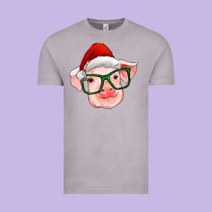 Christmas Pig With Santa Claus Hat Vintage Tee Designed By Ranaportraitstore