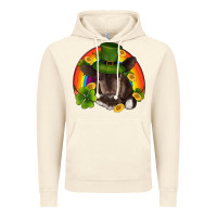 Vintage Artic st patricks day baby cow shamrock rainbow gold Vintage Hoodie - RanaPortraitStore