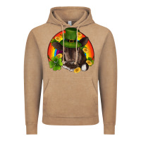 St Patricks Day Baby Cow Shamrock Rainbow Gold Vintage Hoodie | Teevron