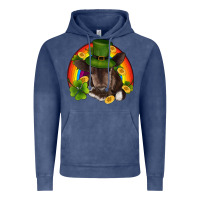Vintage Denim st patricks day baby cow shamrock rainbow gold Vintage Hoodie - RanaPortraitStore