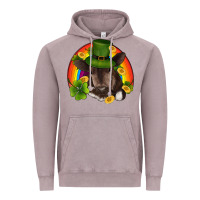 Vintage Zinc st patricks day baby cow shamrock rainbow gold Vintage Hoodie - RanaPortraitStore