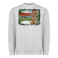 Heather Grey merry and bright cockapoo Heavyweight Sweatshirt - RanaPortraitStore