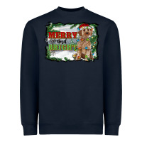 Navy merry and bright cockapoo Heavyweight Sweatshirt - RanaPortraitStore