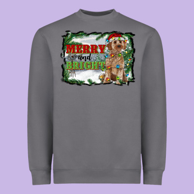 Merry And Bright Cockapoo Heavyweight Sweatshirt Designed By Ranaportraitstore