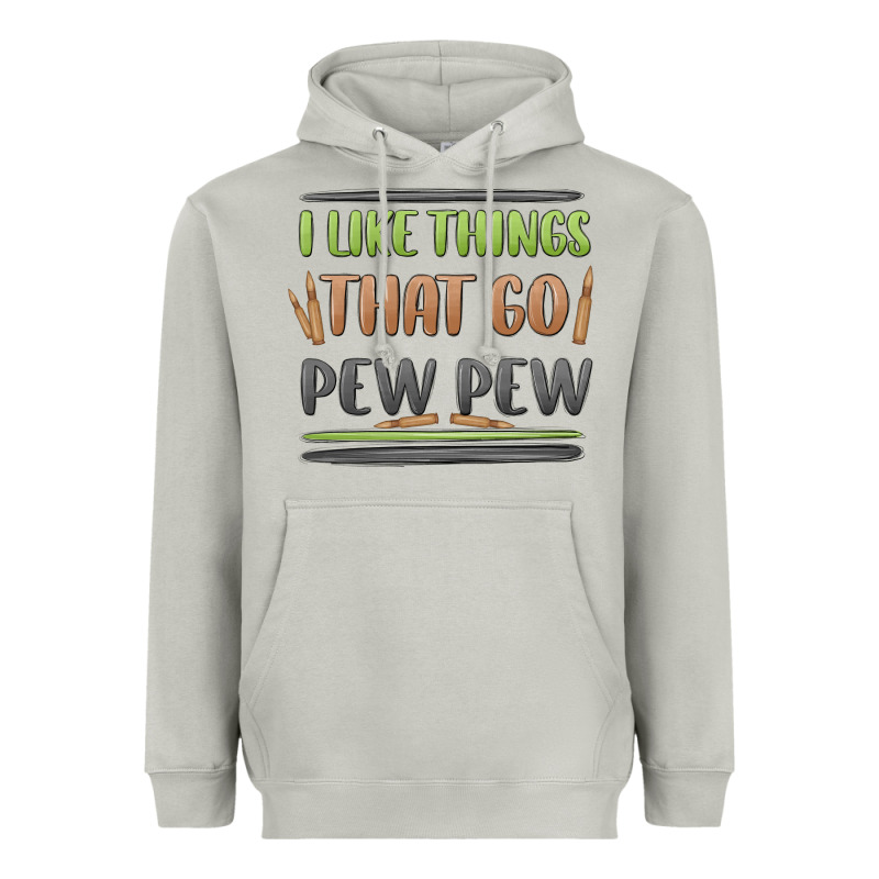 I Like Things That Go Pew Pew Heavyweight Hoodie by MaliasSmallBusiness | Teevron