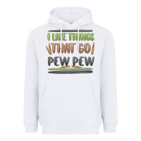 White i like things that go pew pew Heavyweight Hoodie - MaliasSmallBusiness