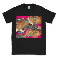 Black pink glitter leopard sunflower gemstone Classic Tee - JahusDesignShop