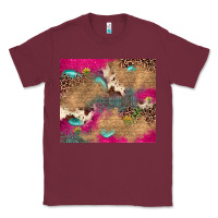 Burgundy pink glitter leopard sunflower gemstone Classic Tee - JahusDesignShop