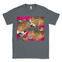 Charcoal Heather pink glitter leopard sunflower gemstone Classic Tee - JahusDesignShop