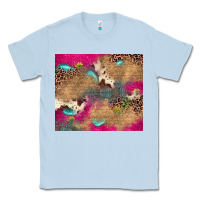 Dusty Blue pink glitter leopard sunflower gemstone Classic Tee - JahusDesignShop