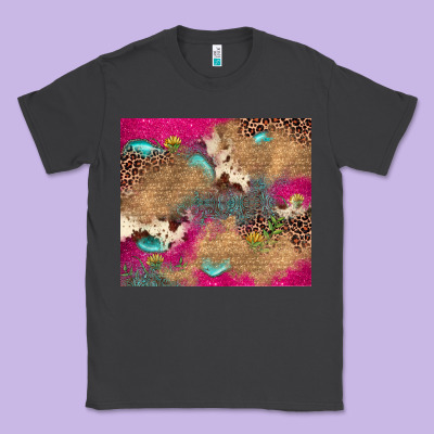 Pink Glitter Leopard Sunflower Gemstone Classic Tee Designed By Jahusdesignshop