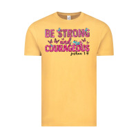 Vintage Mustard be strong and courageous Vintage Tee - texasbilliewilder