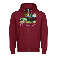 Burgundy easter on the hunt Zipper Hoodie - AdoDesignShop