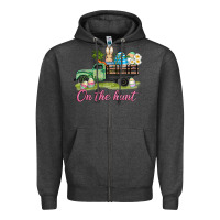 Charcoal Heather easter on the hunt Zipper Hoodie - AdoDesignShop