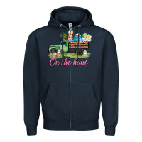 Navy easter on the hunt Zipper Hoodie - AdoDesignShop