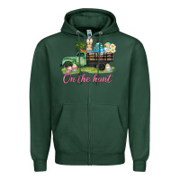 Sports Green easter on the hunt Zipper Hoodie - AdoDesignShop