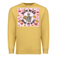 Antique Gold tacos never broke my heart Premium Sweatshirt - MaliasSmallBusiness