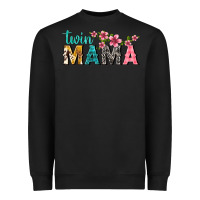 Black twin mama with flowers Heavyweight Sweatshirt - texasbilliewilder