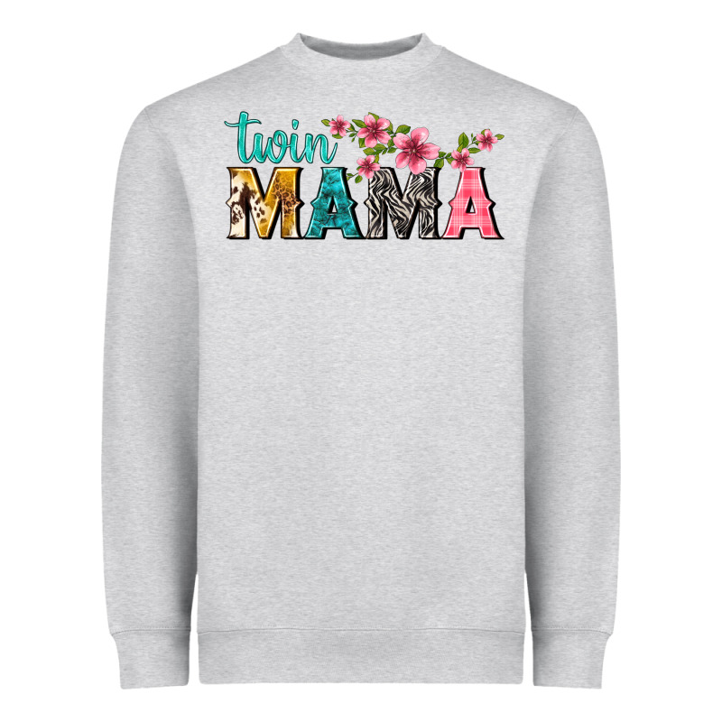 Twin Mama With Flowers Heavyweight Sweatshirt by texasbilliewilder | Teevron