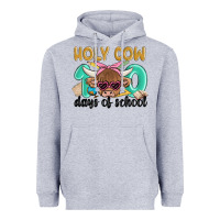 Heather Grey holy cow 100 days of school Heavyweight Hoodie - MaliasSmallBusiness