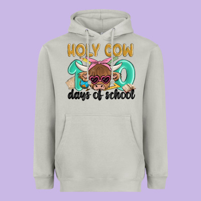 Holy Cow 100 Days Of School Heavyweight Hoodie Designed By Maliassmallbusiness