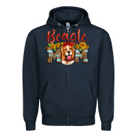 Navy beagle mom Zipper Hoodie - Artiststas