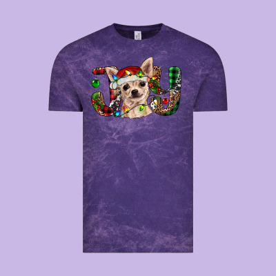 Christmas Chihuahua Joy Vintage Tee Designed By Barkaloodesign