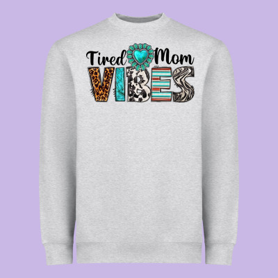 Tired Mom Vibes Heavyweight Sweatshirt Designed By Texasbilliewilder