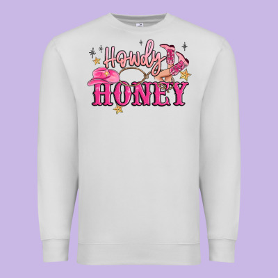 Howdy Honey Premium Sweatshirt Designed By Maliassmallbusiness