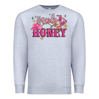 Heather Grey howdy honey Premium Sweatshirt - MaliasSmallBusiness