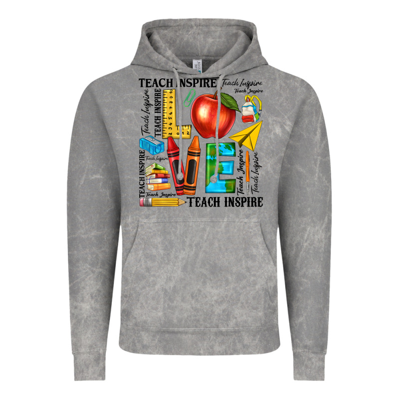 Teach Love Inspire Teacher Vintage Hoodie by texasbilliewilder | Teevron