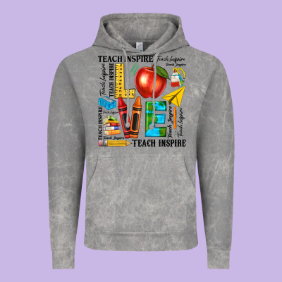 Teach Love Inspire Teacher Vintage Hoodie Designed By Texasbilliewilder