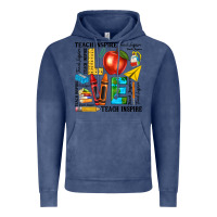 Vintage Denim teach love inspire teacher Vintage Hoodie - texasbilliewilder