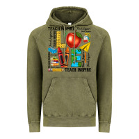 Vintage Olive teach love inspire teacher Vintage Hoodie - texasbilliewilder