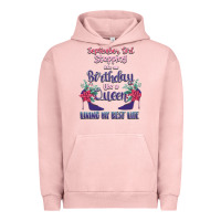 Pigment Salmon Womens September Girl Stepping Into My Birthday Urban Hoodie - Bettercallsaul