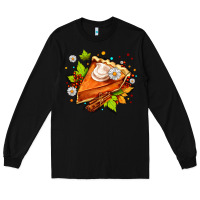 Black pumpkin pie with daisies and cinnamon Long Sleeve Tee - AdoDesignShop