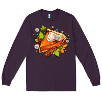 Plum pumpkin pie with daisies and cinnamon Long Sleeve Tee - AdoDesignShop