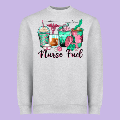 Nurse Fuel Coffee Cups Heavyweight Sweatshirt Designed By Zillion Design Studio