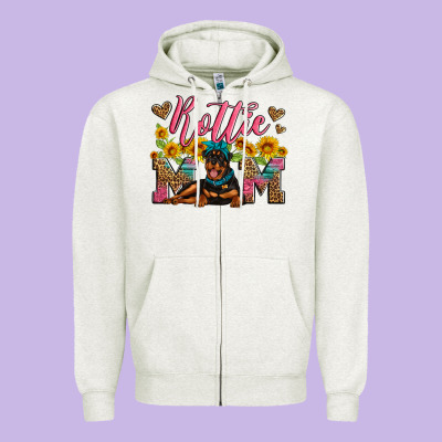 Rottweiler Mom Zipper Hoodie Designed By Artiststas