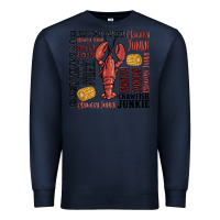 Navy crawfish junkie Premium Sweatshirt - MaliasSmallBusiness