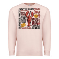Pale Pink crawfish junkie Premium Sweatshirt - MaliasSmallBusiness