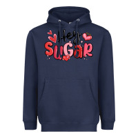 Navy hey sugar valentines day Heavyweight Hoodie - MaliasSmallBusiness