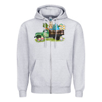 Heather Grey easter hunt i̇n truck Zipper Hoodie - AdoDesignShop