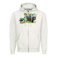 Oatmeal Heather easter hunt i̇n truck Zipper Hoodie - AdoDesignShop