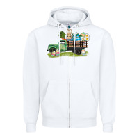 White easter hunt i̇n truck Zipper Hoodie - AdoDesignShop