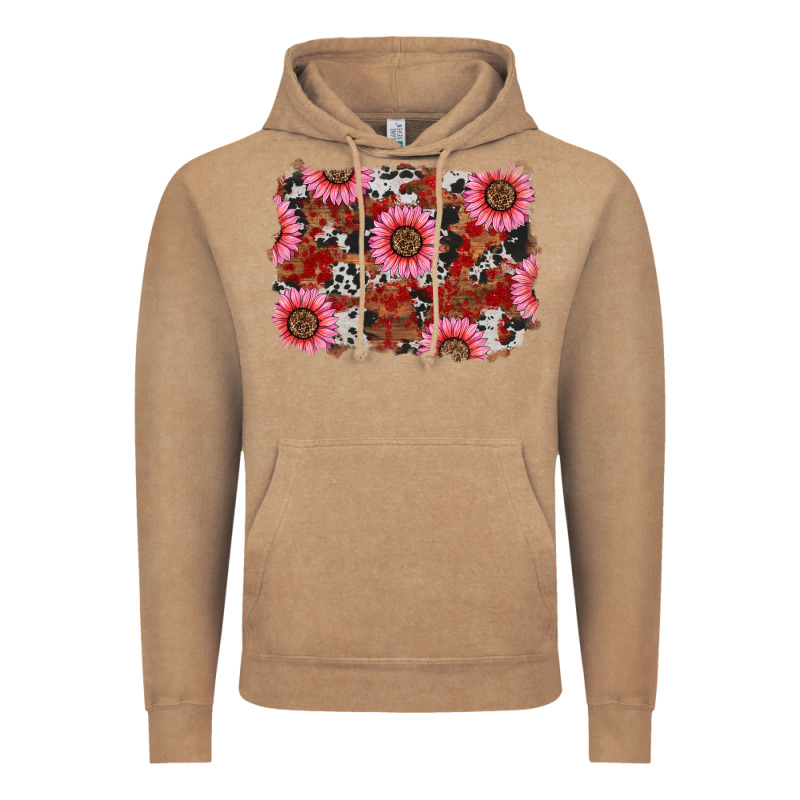 Valentine's Day Sunflowers Leopard Cowhide Background Vintage Hoodie by RanaPortraitStore | Teevron